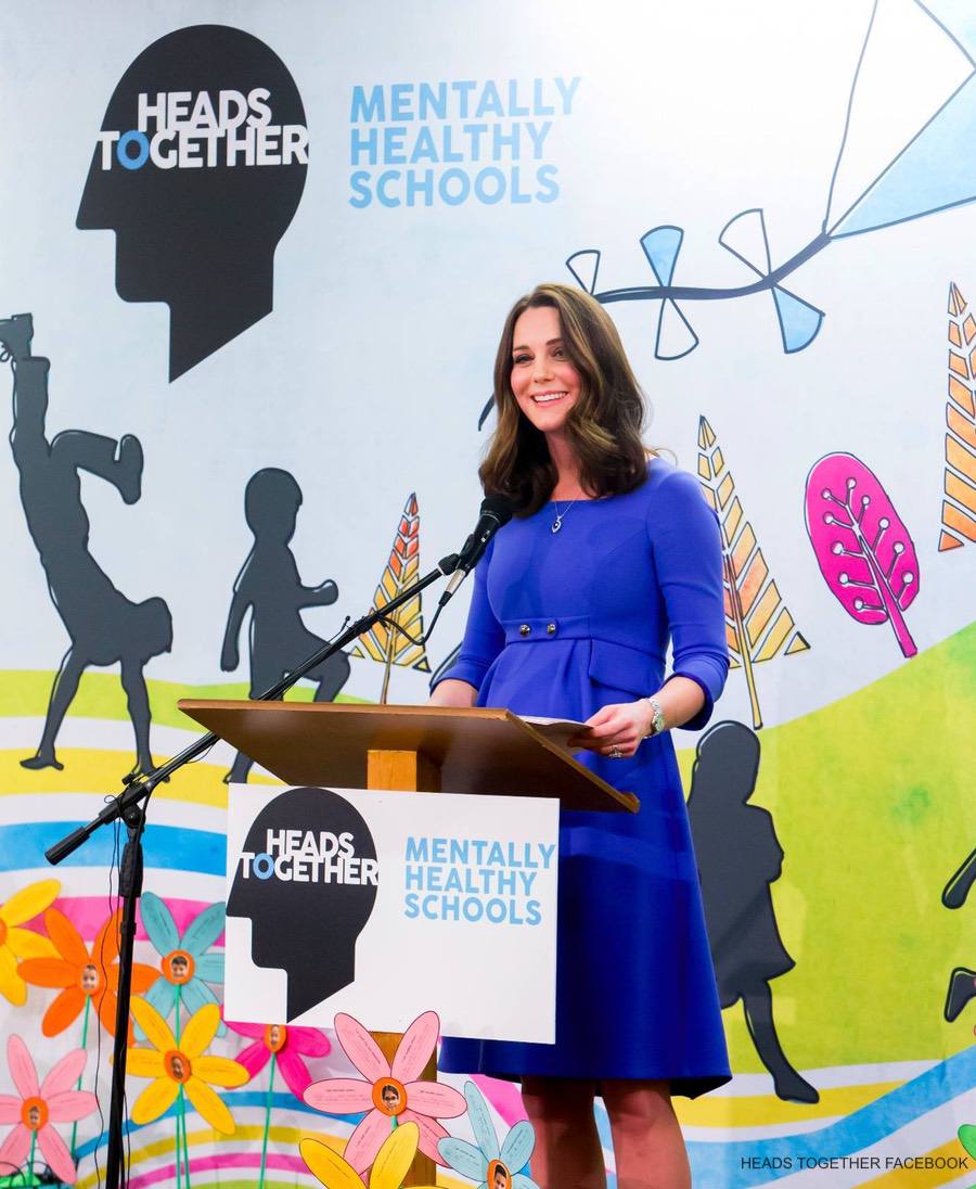 Kate Middleton visits Roe Green Junior School in London to launch new mental health website for the Heads Together Campaign