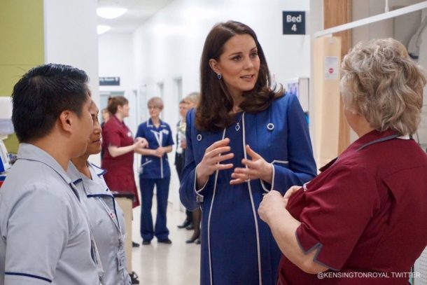 Kate wears Zara to interview midwife for nursing magazine