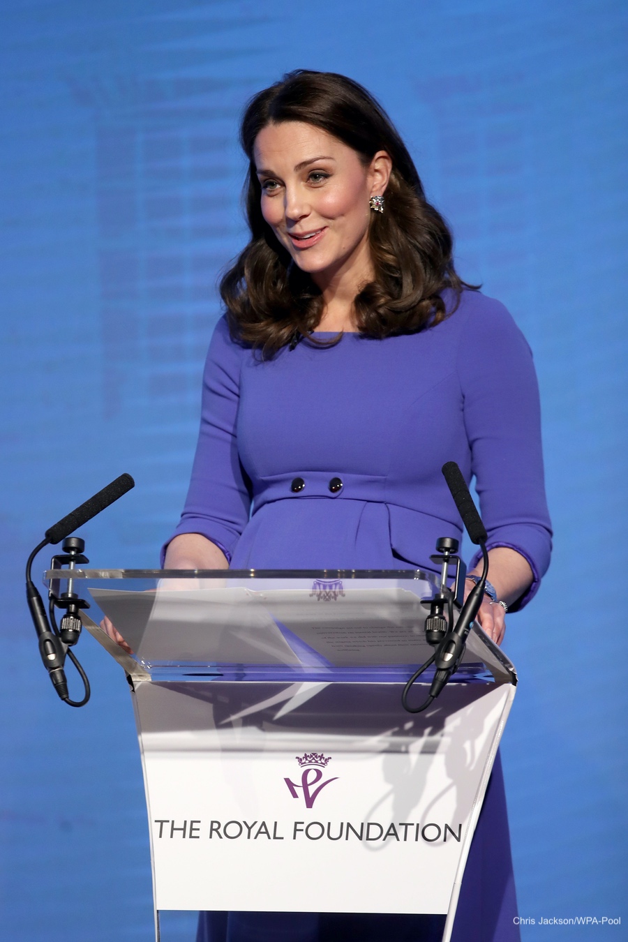 Kate delivering her speech