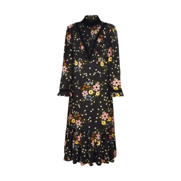 Kate Middleton s Orla Kiely x Leith l Orla Margaret Dress in Black Flora