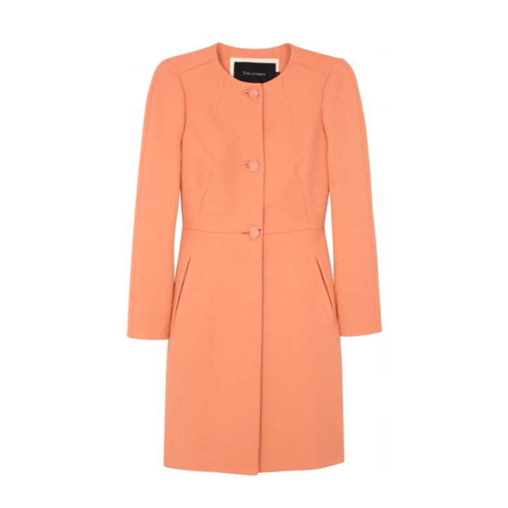 Tara Jarmon Cotton Twill Coat in Coral