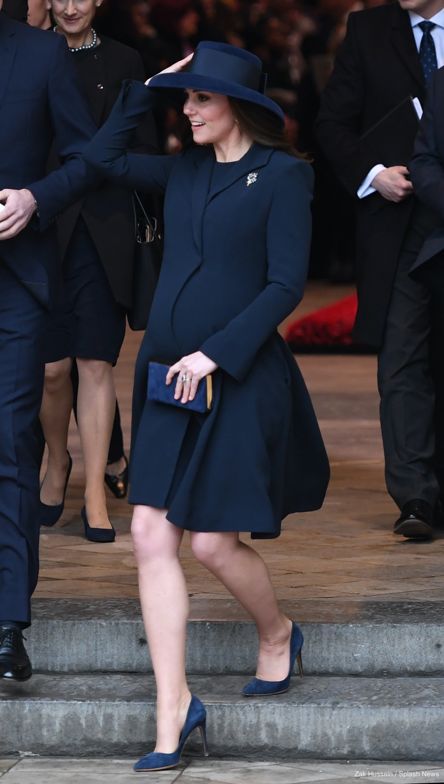 Kate Middleton wearing a Beulah London blue coat at the 2017 service