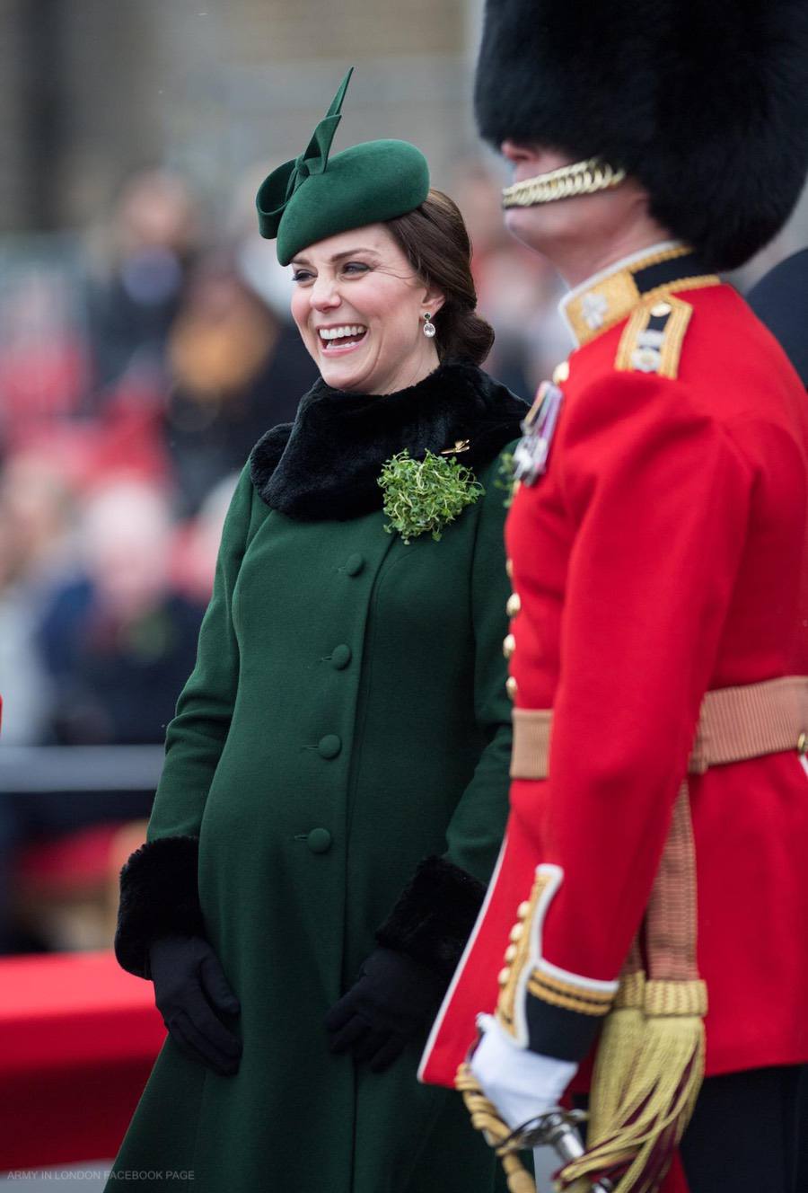 Kate looks festive in green for St. Patrick’s Day with the Irish Guards