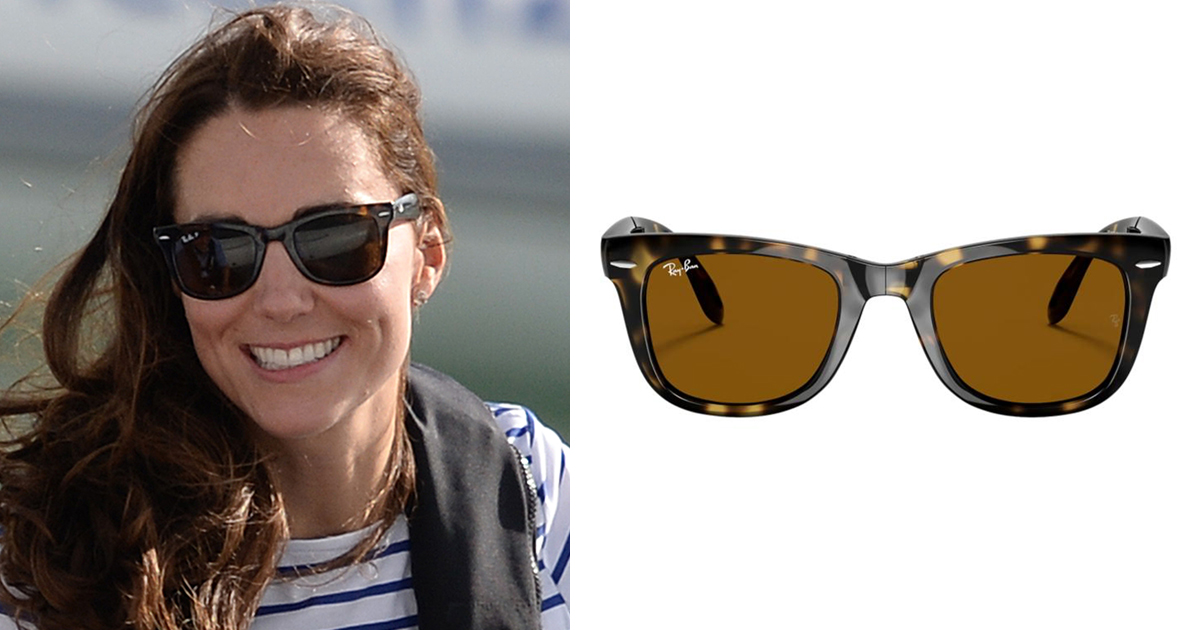 Kate Middleton's Ray-Ban Folding Wayfarer Sunglasses in Tortoise/Brown