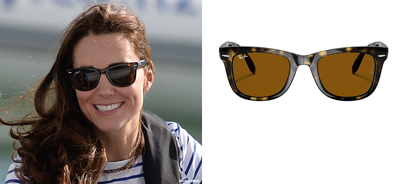 Kate Middleton's Ray-Ban Folding Wayfarer Sunglasses in Tortoise/Brown
