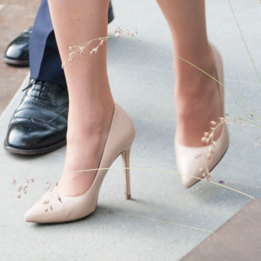 Kate Middleton wearing nude shoes at the 2016 Chelsea Flower Show