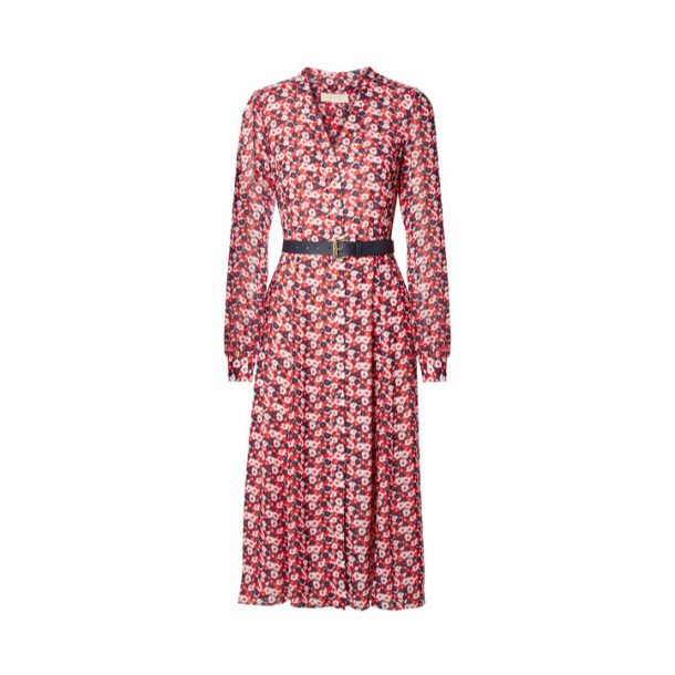 michael michael kors floral chiffon shirtdress