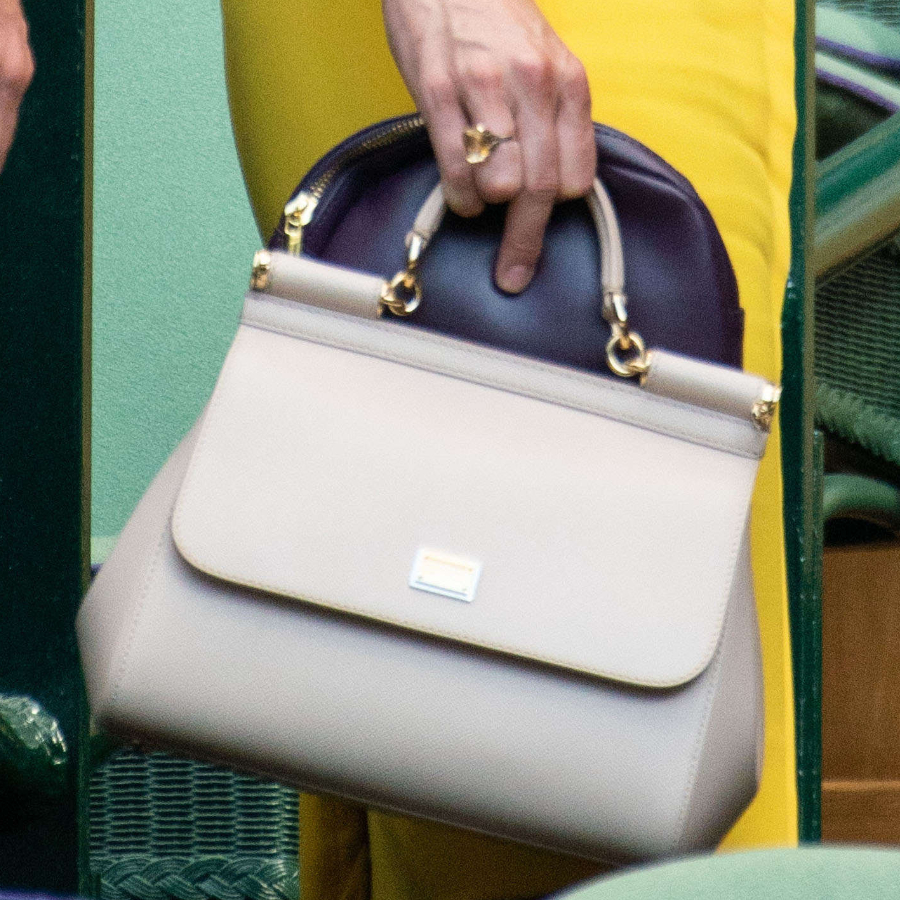 Medium Sicily handbag in dauphine leather in White