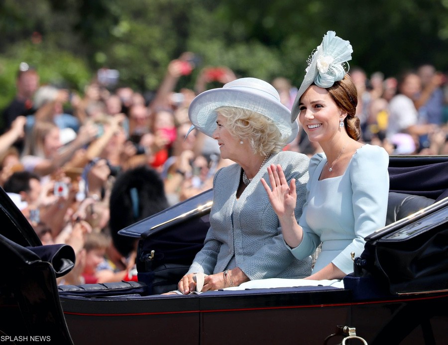 Kate Middleton and Camilla during the 2018 Trooping the Colour Parade