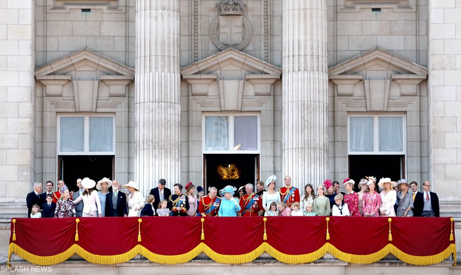 The Royal Family on the balcony for the flypast at Trooping the Colour