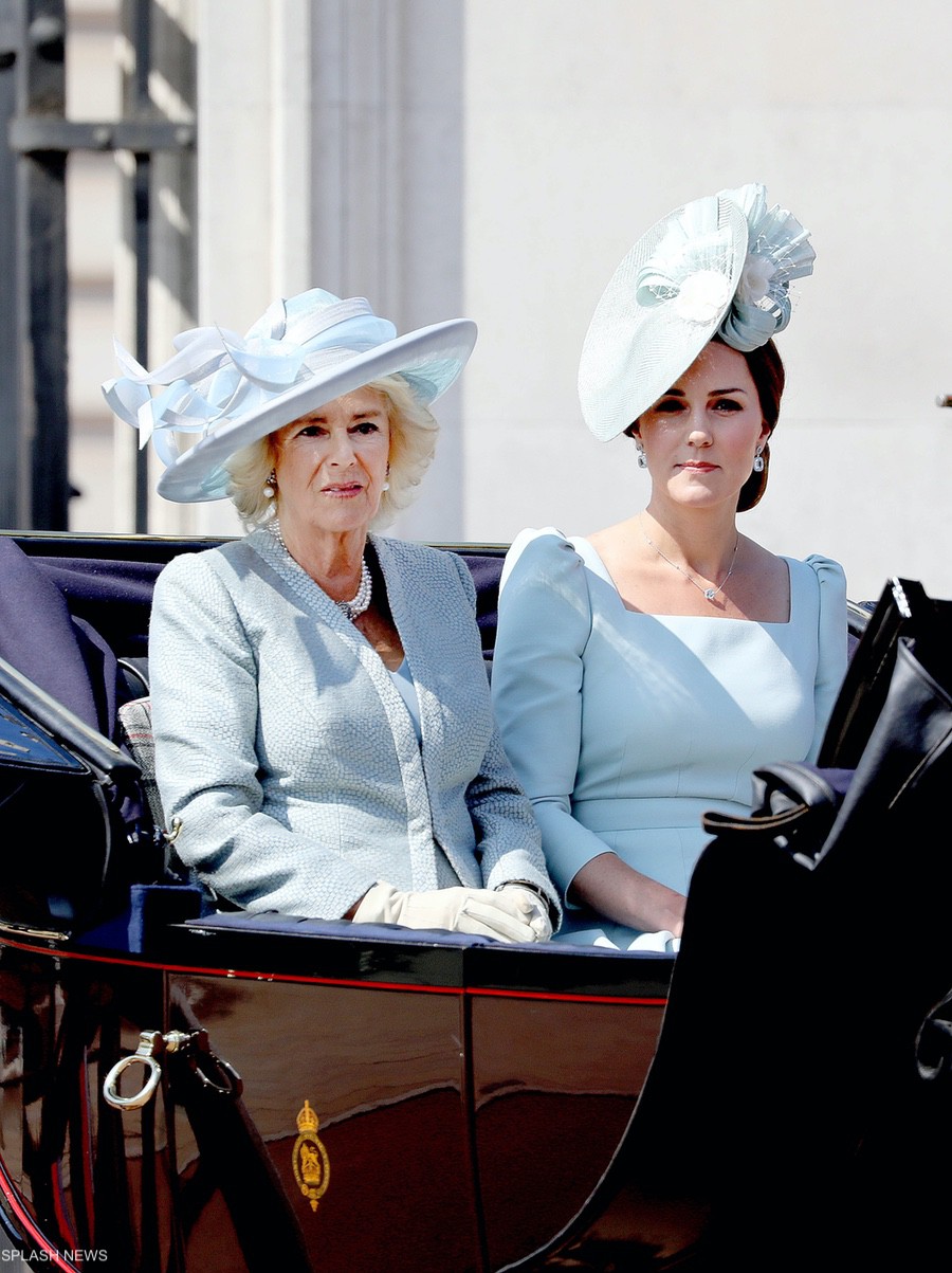 Kate Middleton and Camilla during the 2018 Trooping the Colour Parade