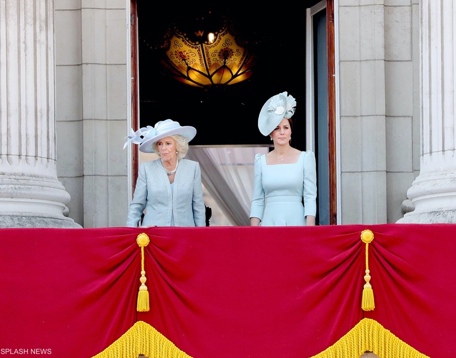 The Royal Family on the balcony for the flypast at Trooping the Colour