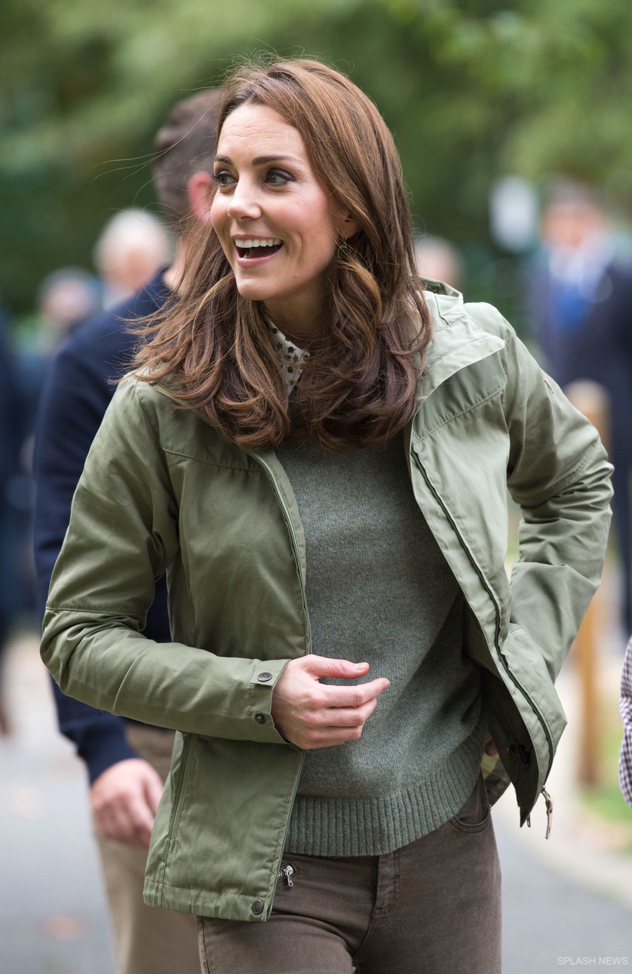 Kate Middleton wearing the Fjall Raven Stina jacket in either green or fog