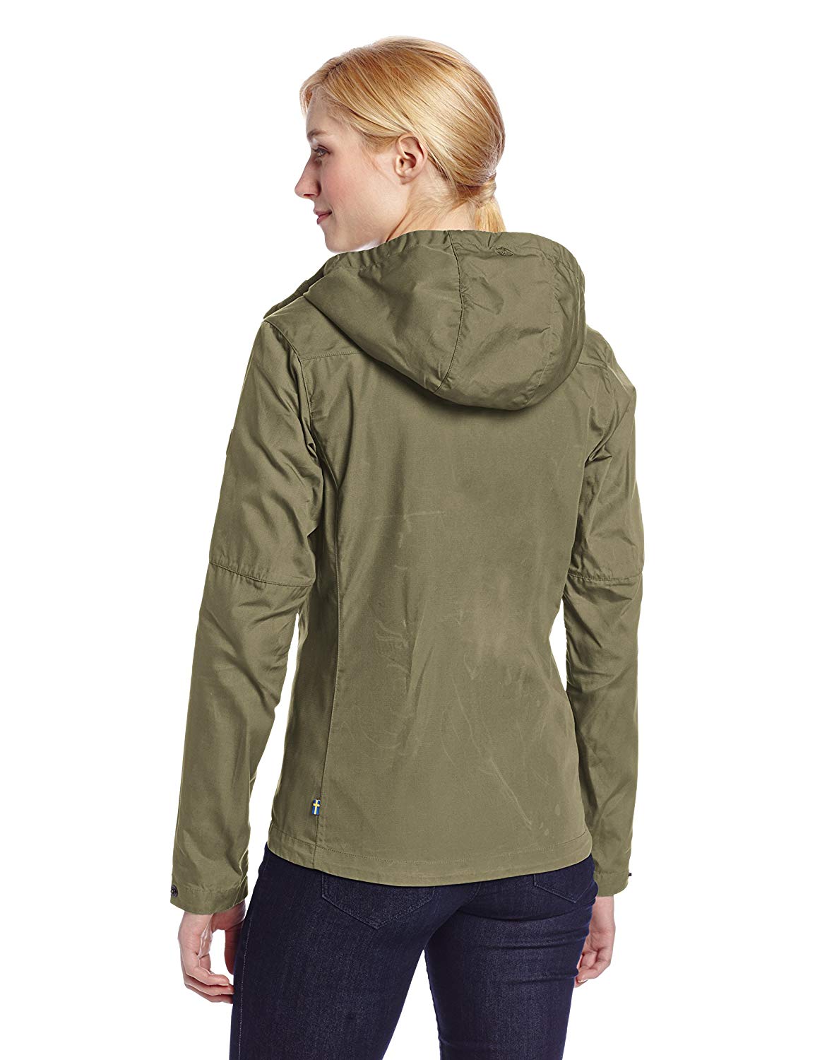 The back of Kate's Fjallraven Stina jacket