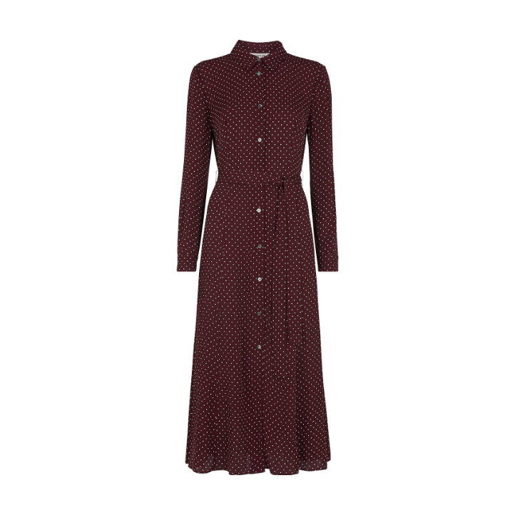 Whistles Margot Dress in Brown Polka Dot