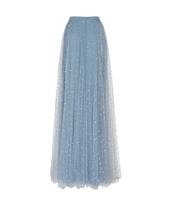 Blue tulle skirt with embellishments by Elie Saab. From the designer's resort 2019 collection.