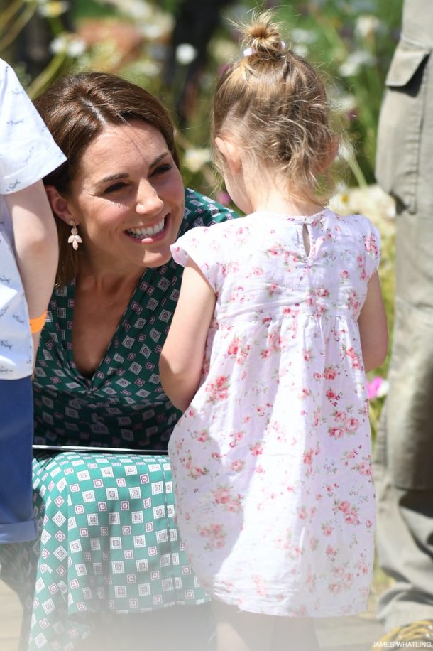 Kate in Sandro for 'Back to Nature' garden visit at Hampton Court Palace