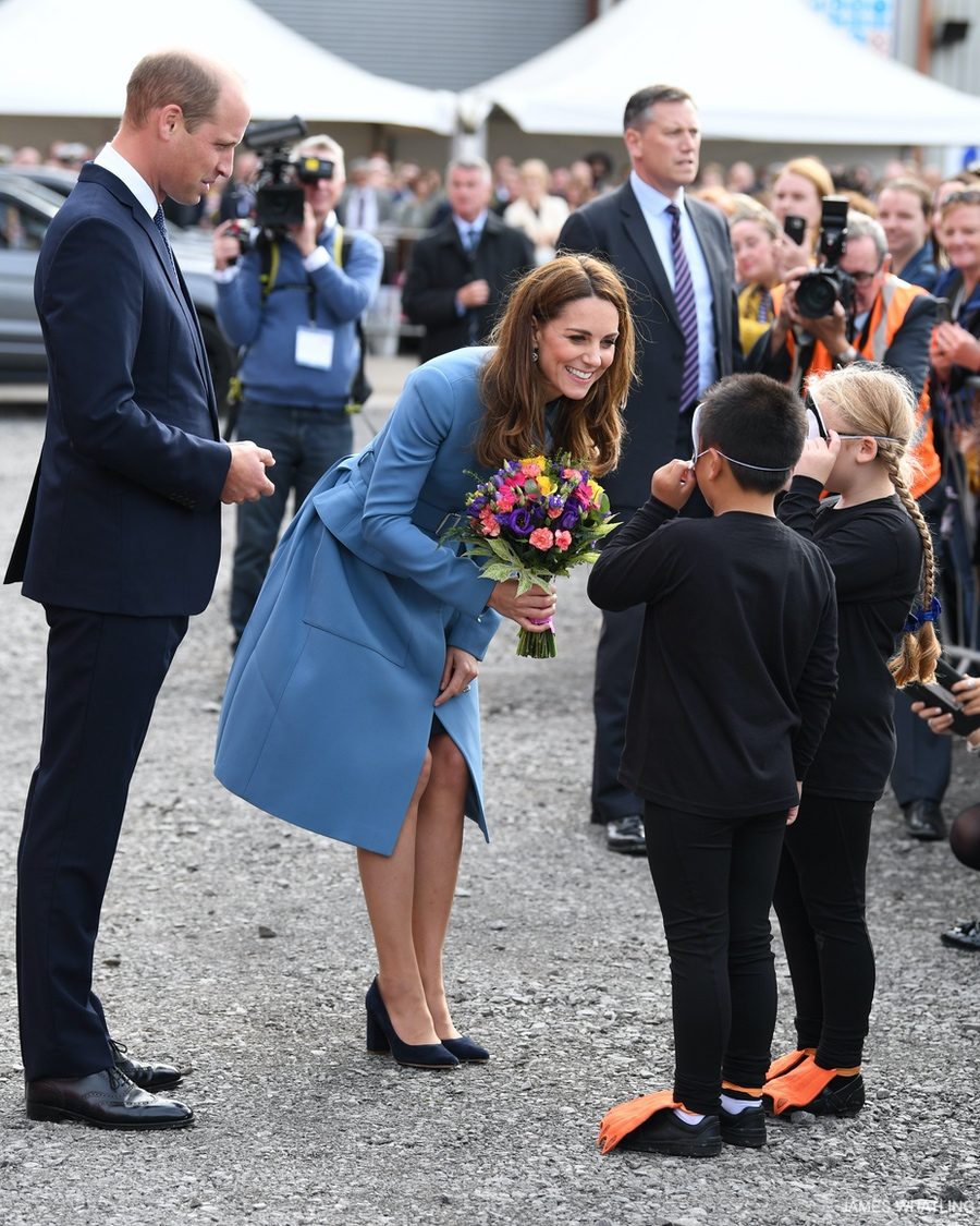 Kate meeting children at the event today
