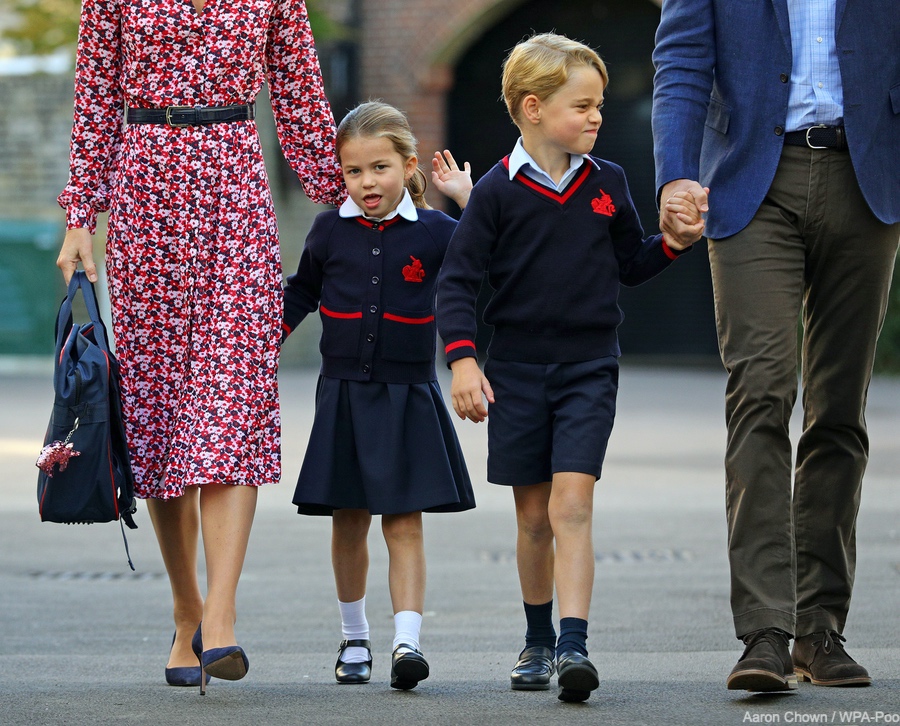 Princess Charlotte on her first day at school with brother Prince George 