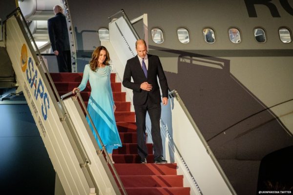 Pakistan Day 1: Kate arrives wearing Catherine Walker