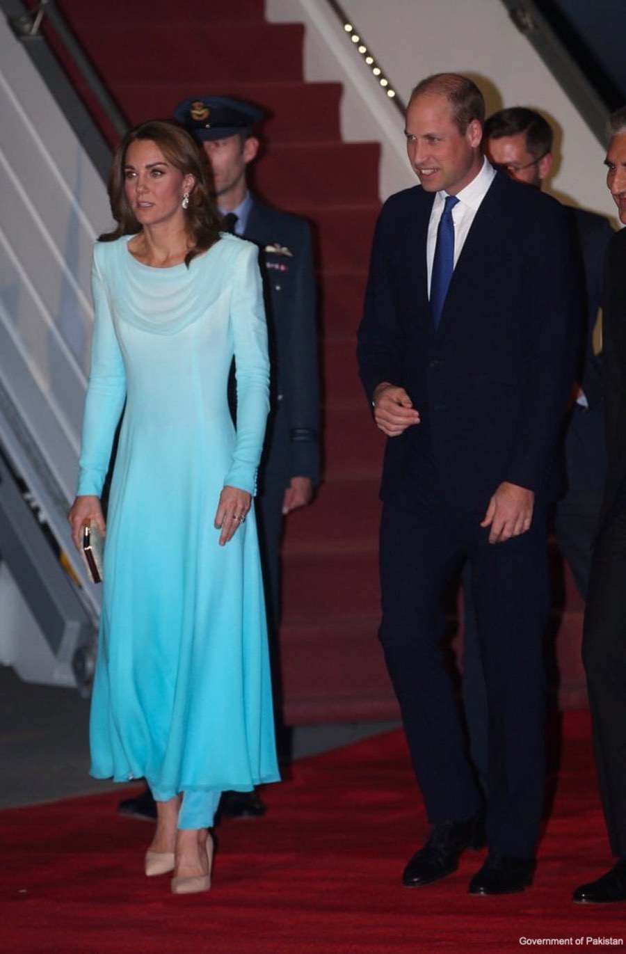 Pakistan Day 1: Kate arrives wearing Catherine Walker