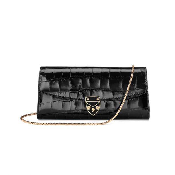 Aspinal of London Beulah Blue Heart Clutch