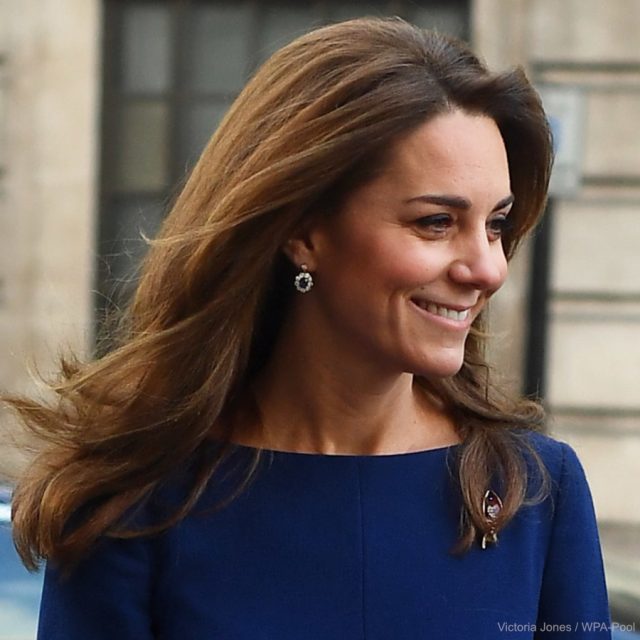 Kate in blue Emilia Wickstead dress for National Emergencies Trust launch