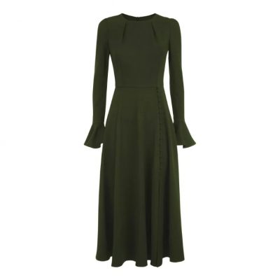 Beulah London Yahvi Midi Dress worn by Kate Middleton in Olive Green