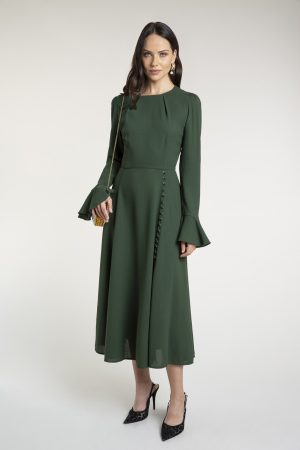 Beulah London Yahvi Midi Dress worn by Kate Middleton in Olive Green