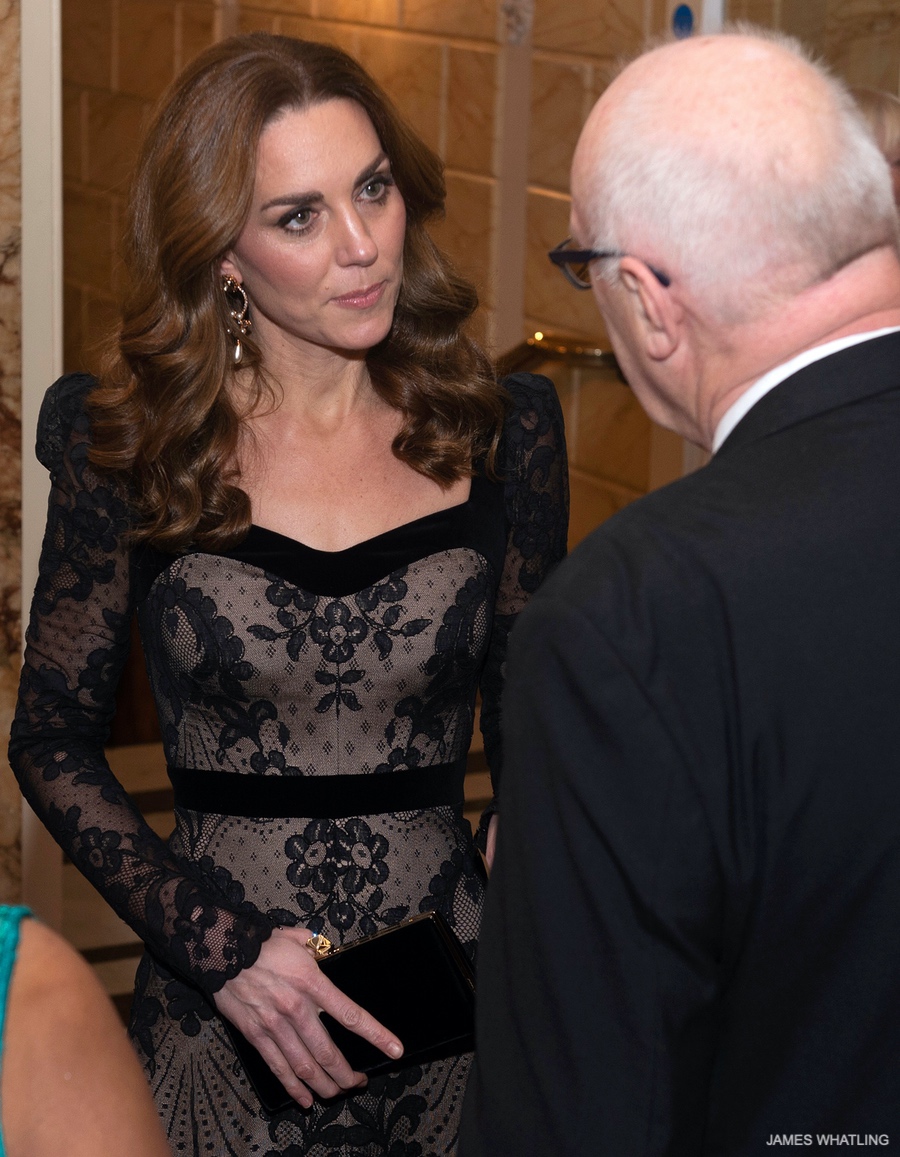 Duchess Kate Stuns in Red Lace Dress in West End: Photos