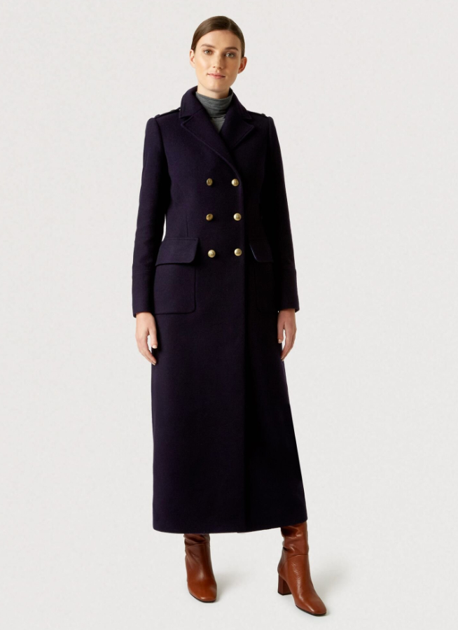 Hobbs navy hot sale wool coat