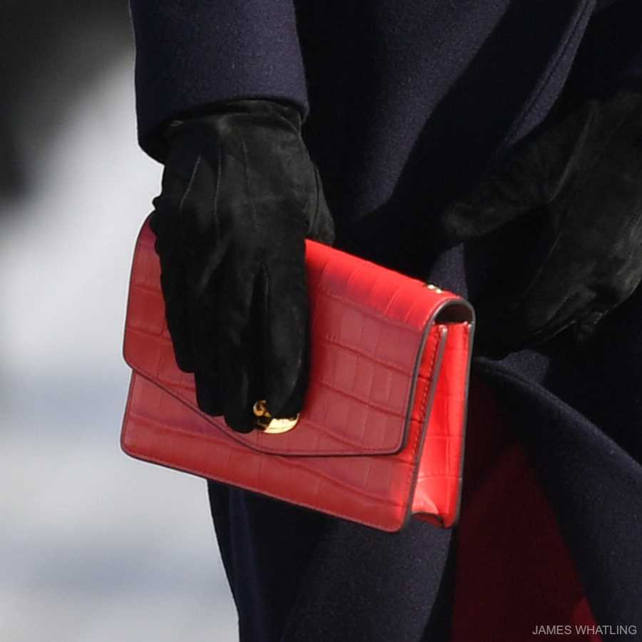 Kate Middleton carrying the Mulberry Darley bag in red