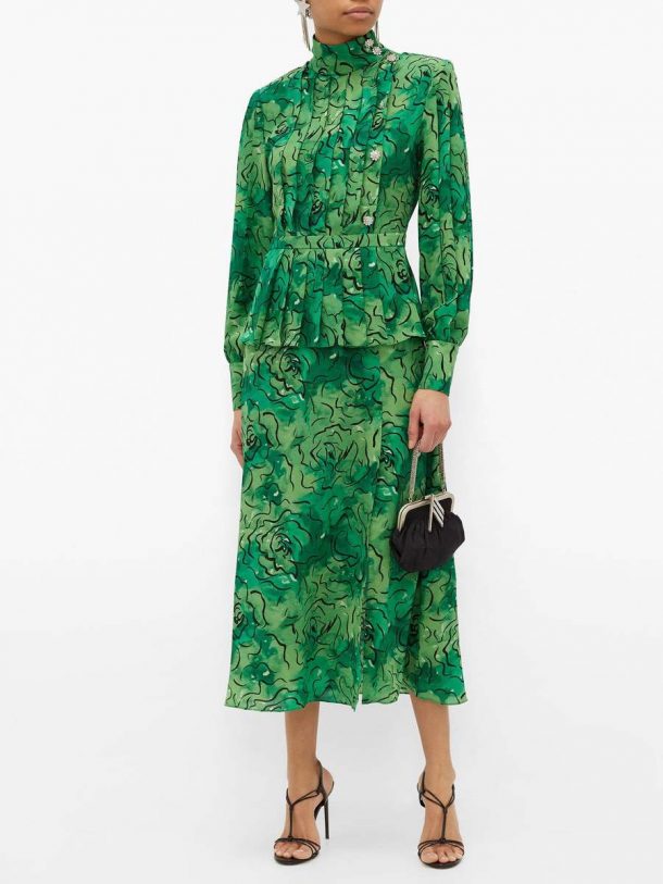 Kate Middleton's Alessandra Rich green rose-print dress