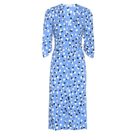Kate Middleton wearing the blue polka dot Altuzarra Aimee Dress in blue ...