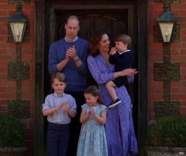 Kate Middleon & family 'Clap for Carers' during BBC One's The Big Night In