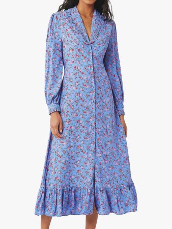 Kate Middleton wearing the Ghost Anouk dress in blue floral print