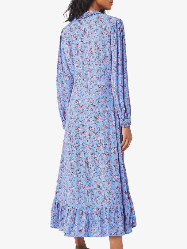 Kate Middleton wearing the Ghost Anouk dress in blue floral print