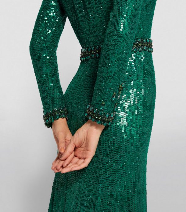 Kate Middleton's Green Sequin Gown Jenny Packham Tenille/Georgia