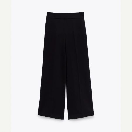 zara black pleated culottes