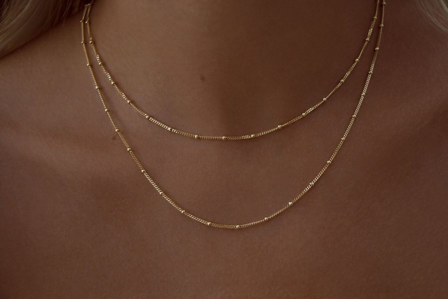 Women's double chain on sale necklace