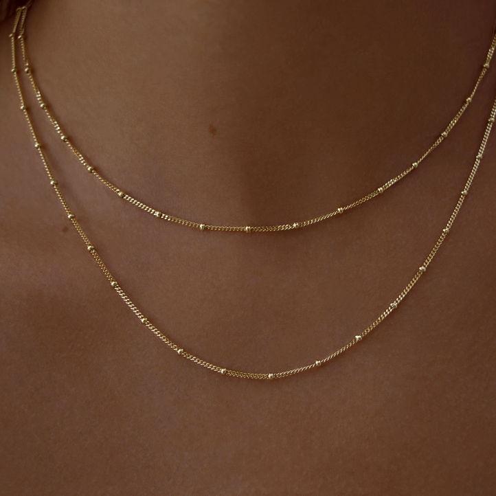 Double Link Gold Chain Necklace