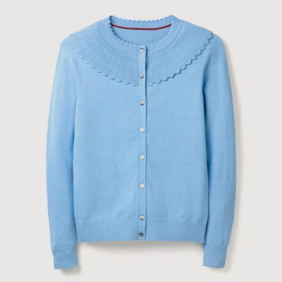 Boden Abercorn Scallop Cardigan in Blue worn by Kate Middleton