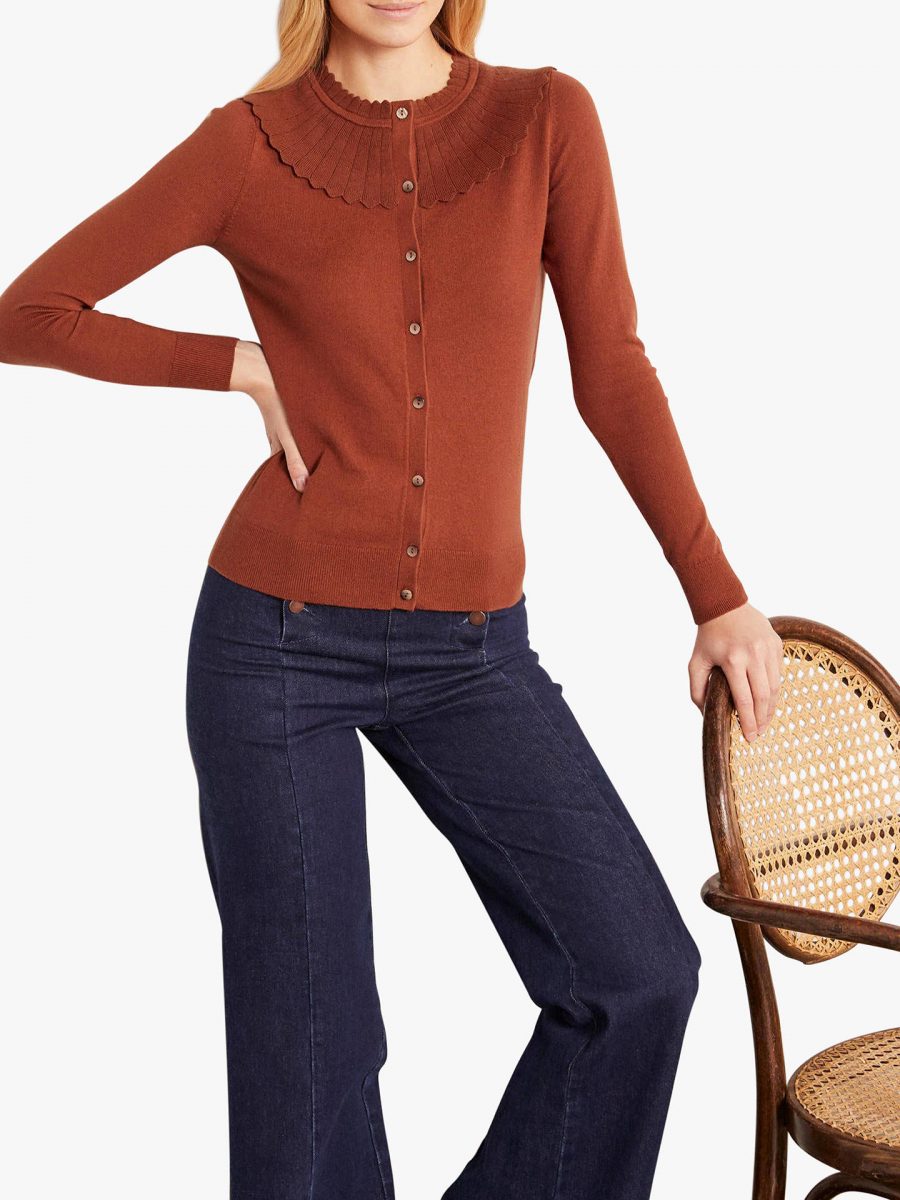 Boden Abercorn Scallop Cardigan in Blue worn by Kate Middleton