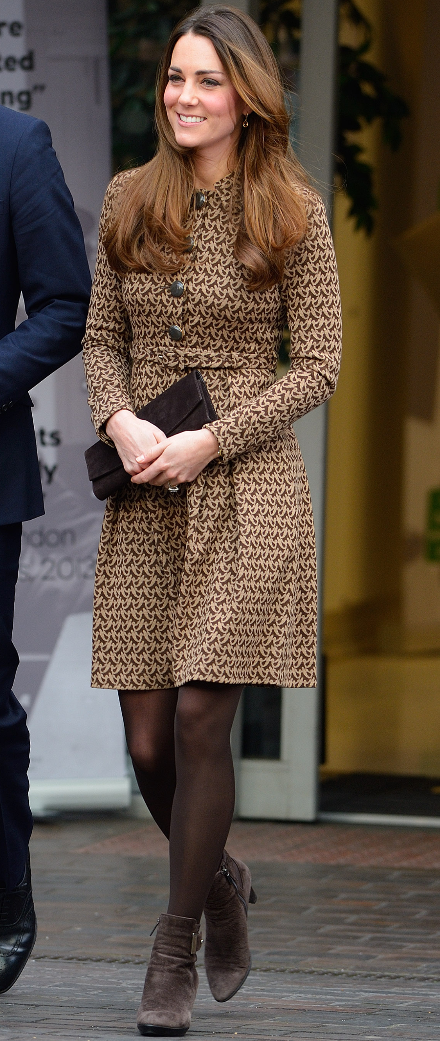 Kate Middleton wearing the Orla Kiely Wool Jacquard Birdie Dress