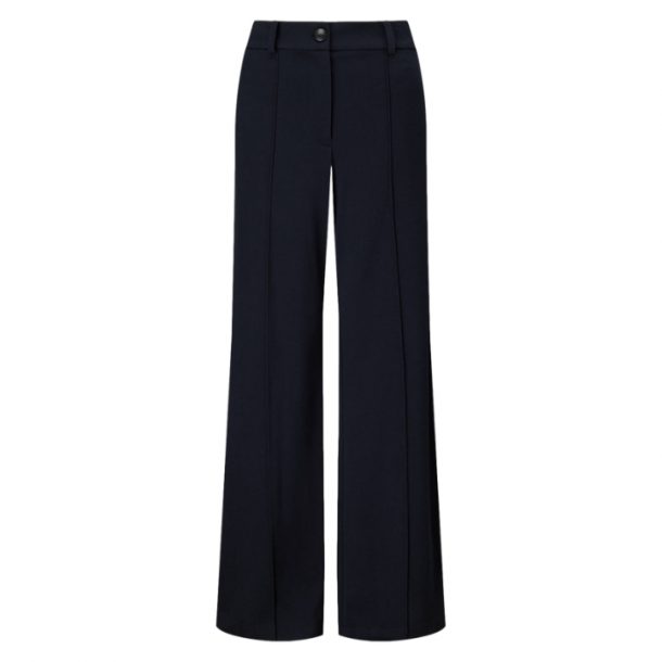 Buy Marks  Spencer Women Navy Blue Straight Fit Solid Formal Trousers   Trousers for Women 2023964  Myntra