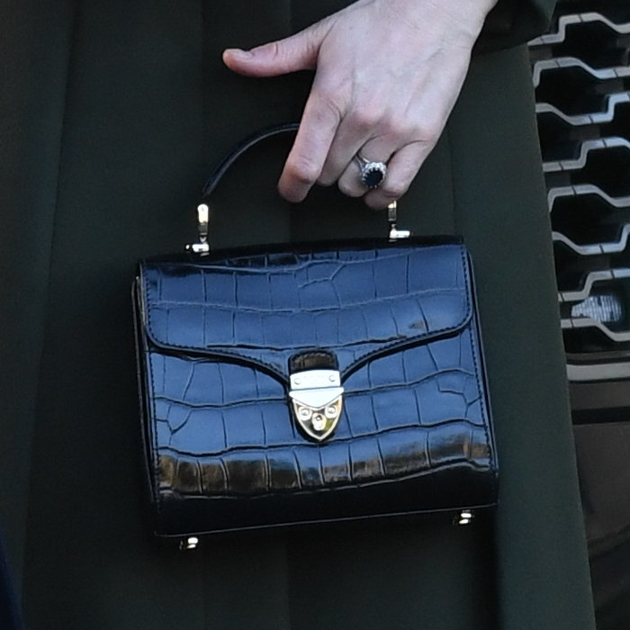 Kate Middleton's Aspinal of London Mayfair midi bag in lilac & black croc