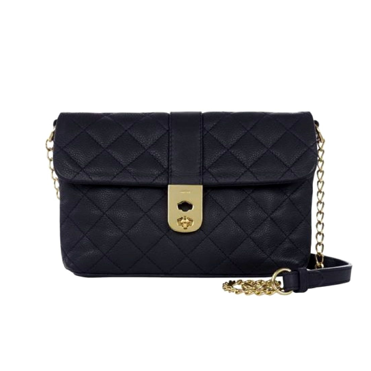 Kate Middleton carrying the Jaeger Kate Bag in Navy Quilted Leather