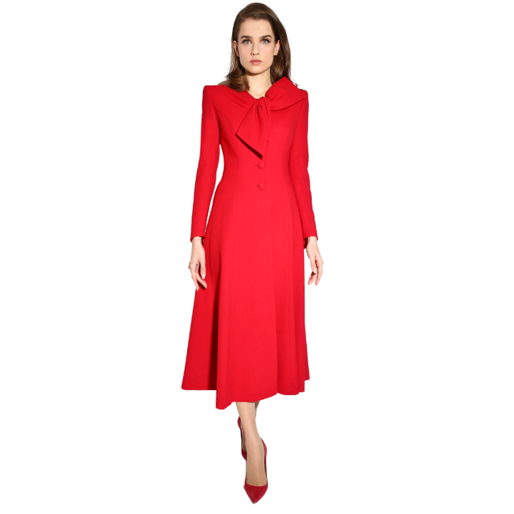 Kate Middleton's 2 Catherine Walker Beau Tie Coat Dresses: Red & Black