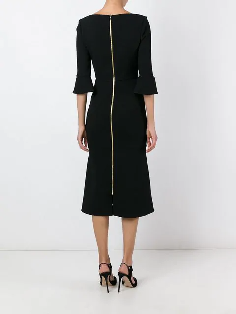 Kate Middleton wearing the Roland Mouret asymmetric neck dress in black