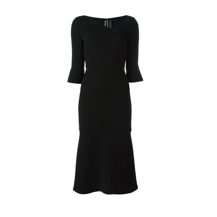 Kate Middleton wearing the Roland Mouret asymmetric neck dress in black